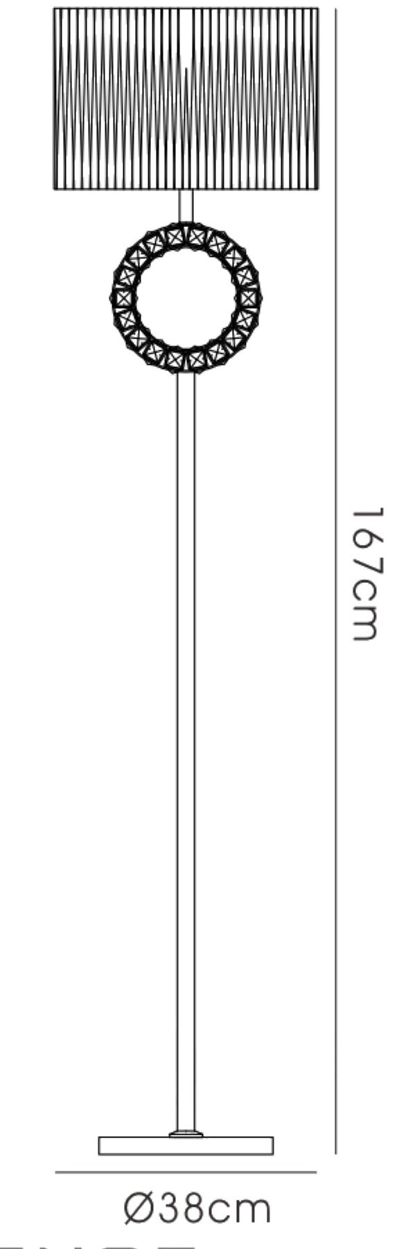 IL31721  Florence Crystal 167cm Floor Lamp 1 Light (18.4kg)